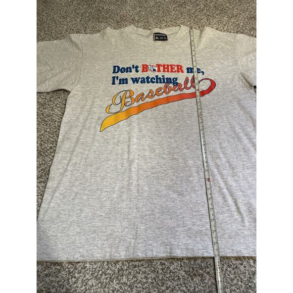 Vintage “Don’t Bother Me, I’m Watching Baseball” Mens T-Shirt Gray - Picture 9 of 9